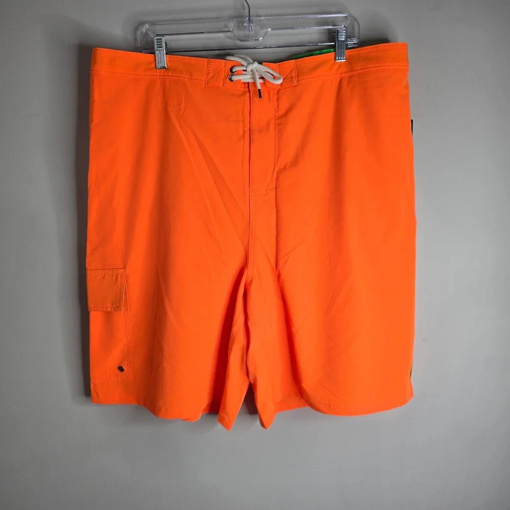 Polo‎ Ralph Lauren Mens Neon Orange Swim Trunks Cargo Shorts 2XLT 711858958005